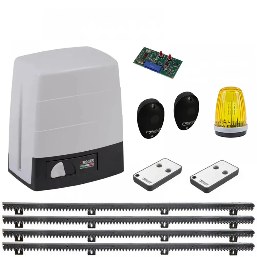 Kit automatizare poartă culisantă Roger Technology BM30/400 Brushless – 500 kg, 24V, utilizare intensivă