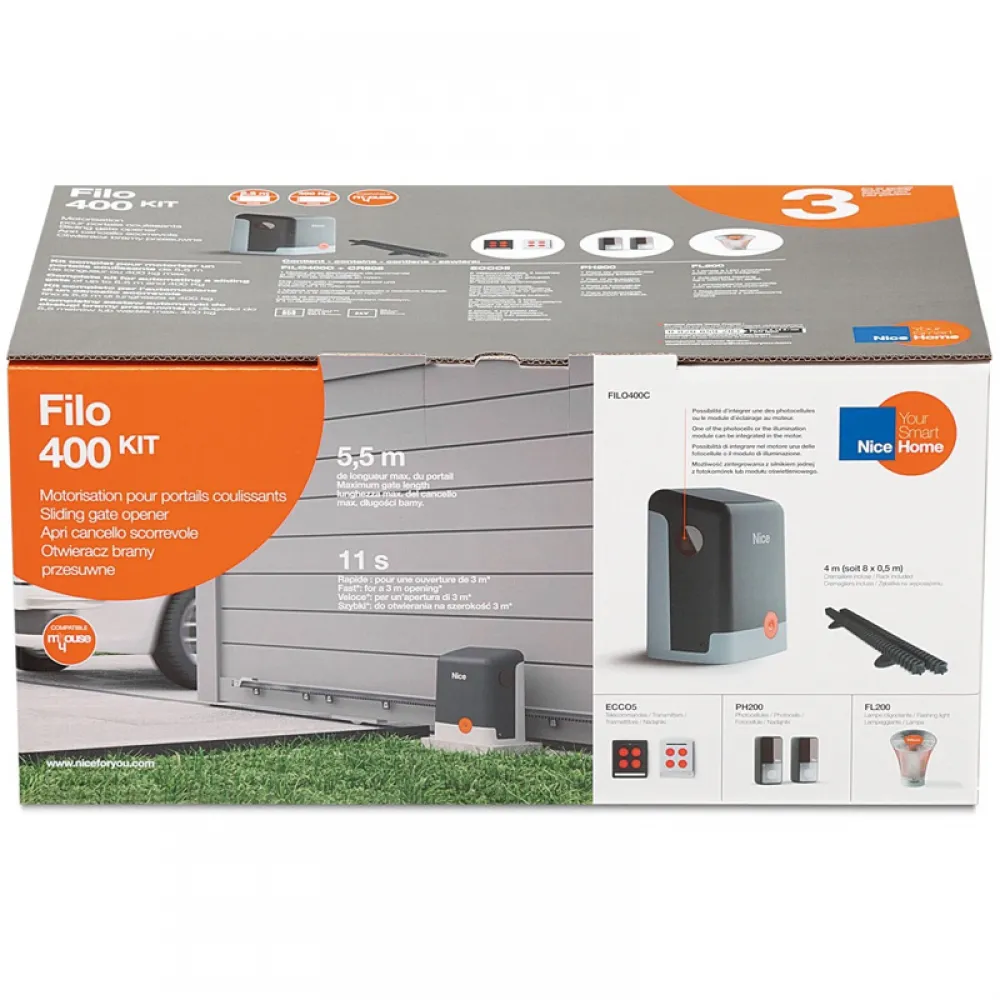 Automatizare poartă culisantă Nice FILO600 Kit 24V